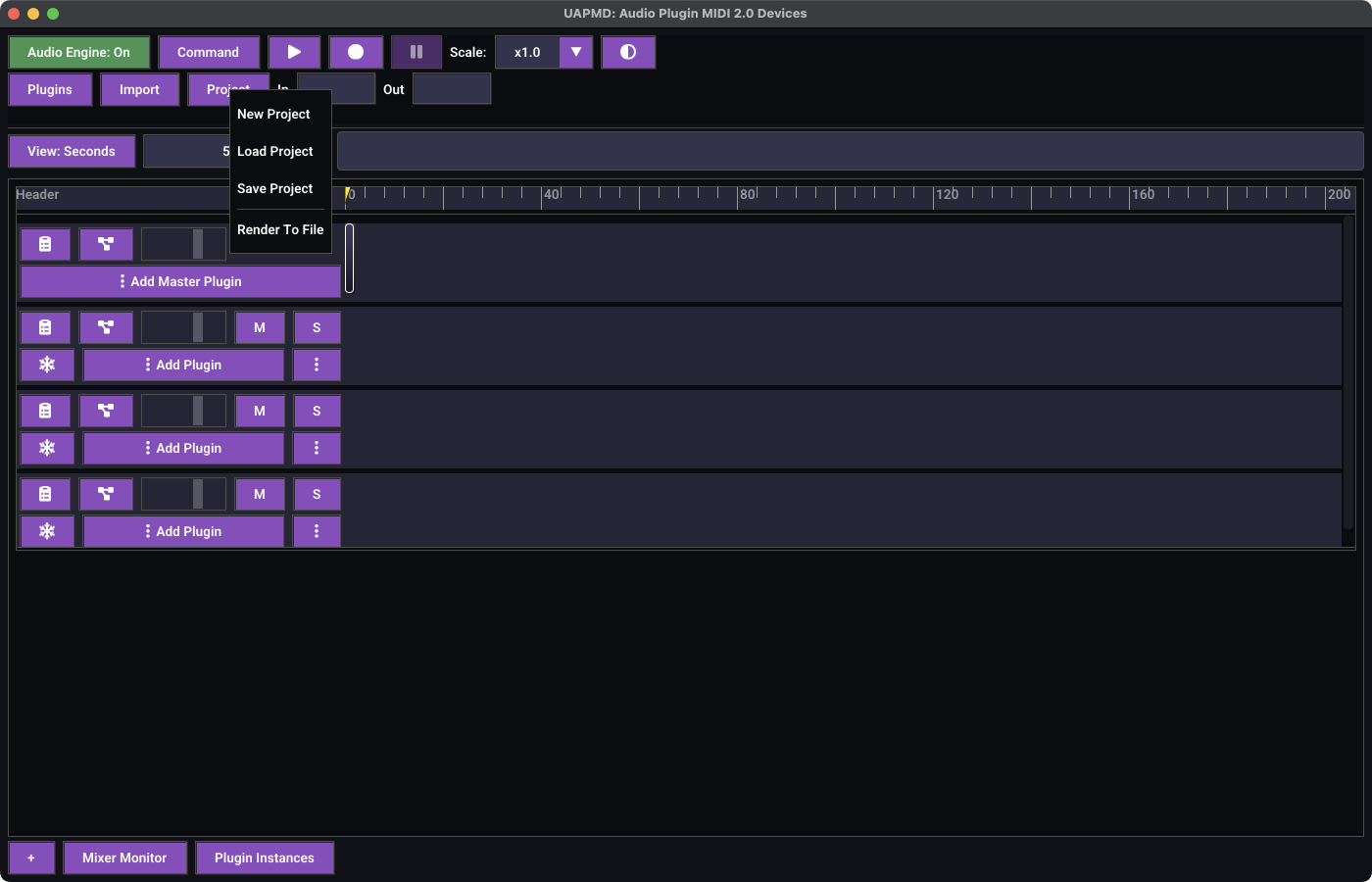 The Project menu