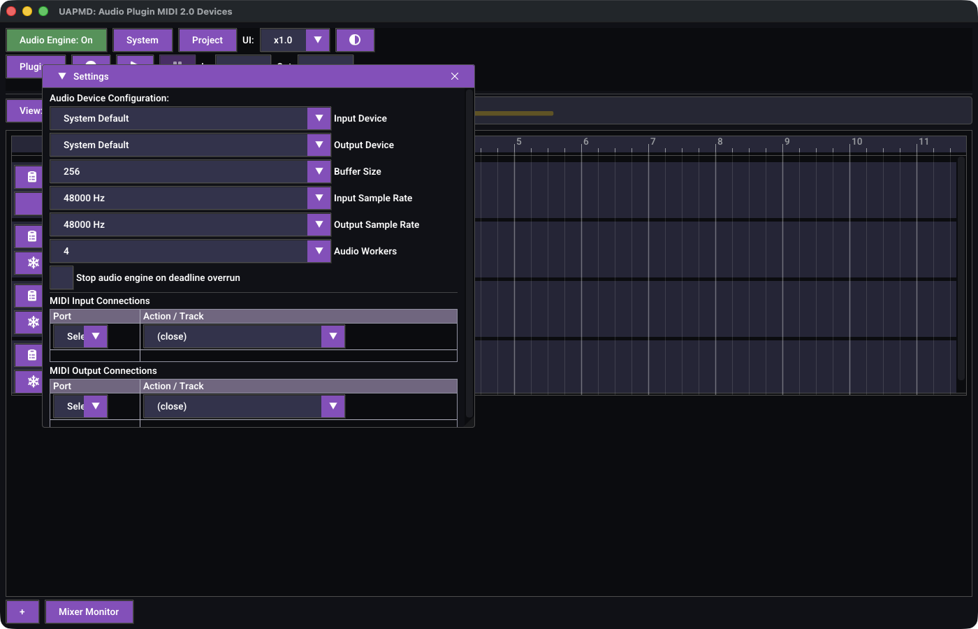 The Settings window