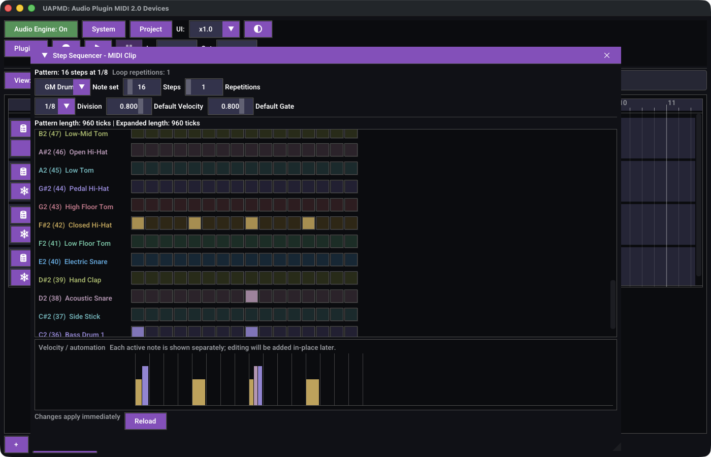The step sequencer