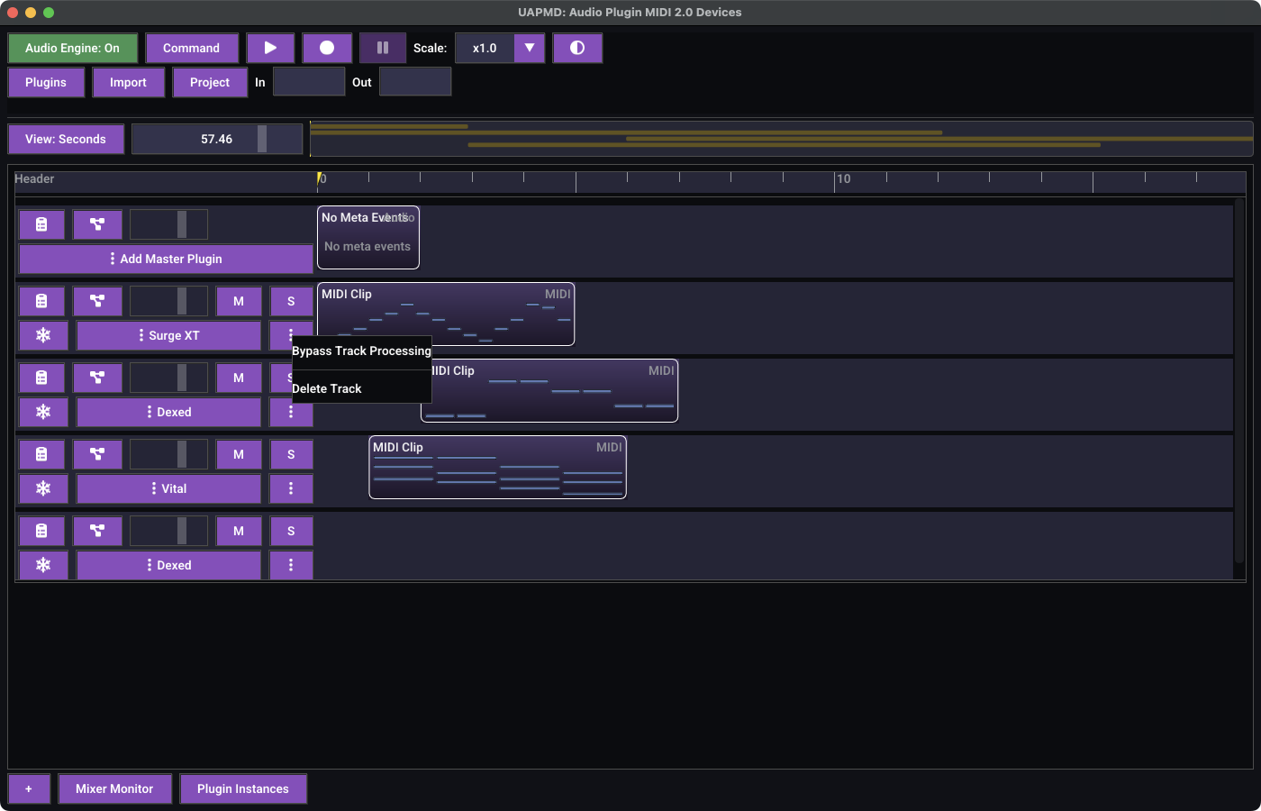 More track actions