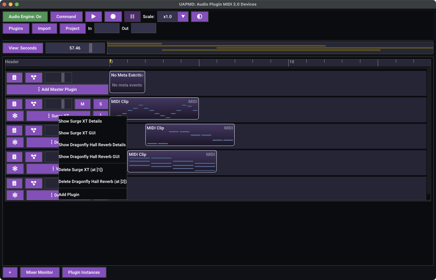 The track plugin menu
