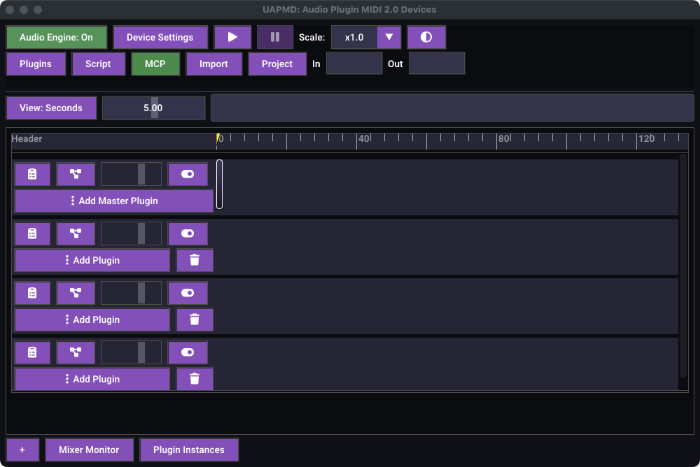 UAPMD on macOS launched